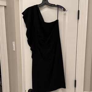 White House Black Market One-Shoulder Black Dress